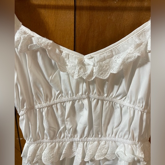 NWOT 2020 Retro Embroidery Elastic Mini Dress Size L - Picture 7 of 12